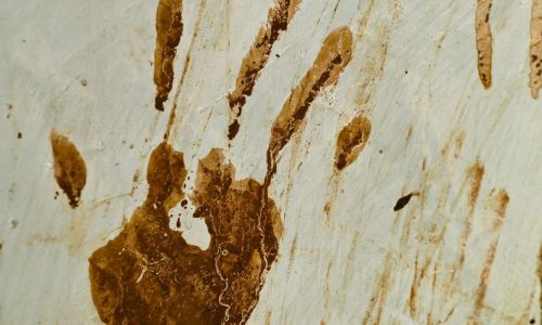 l'impronta insanguinata di una mano sul muro a indicare la tortura indicare la